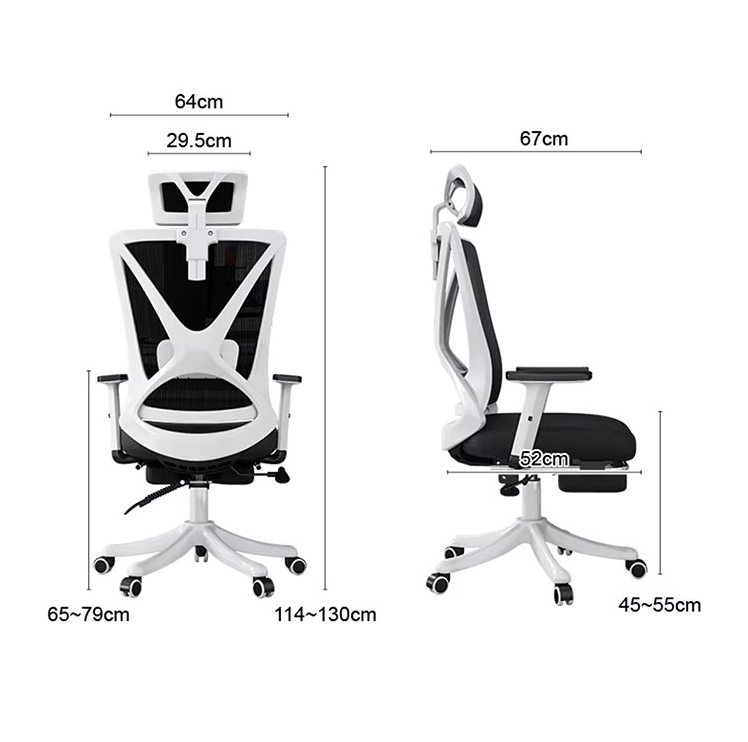 Elegant Laurel Ergonomic Chairs - Black / Grey - Image 8