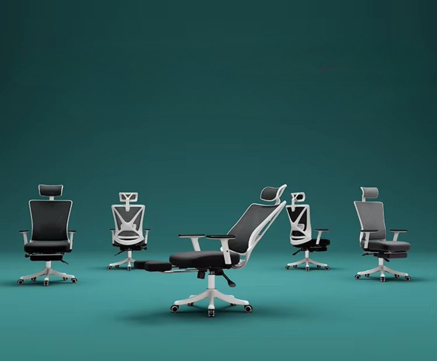 Elegant Laurel Ergonomic Chairs - Black / Grey - Image 5