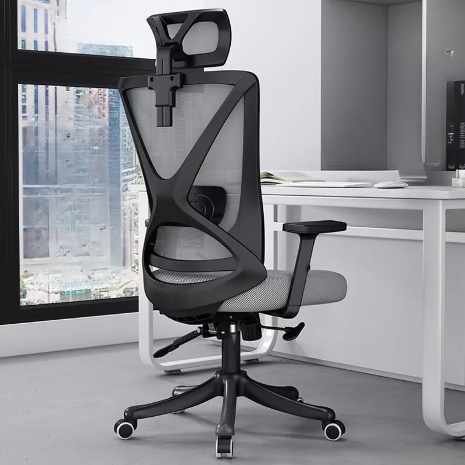 Elegant Laurel Ergonomic Chairs - Black / Grey - Image 4