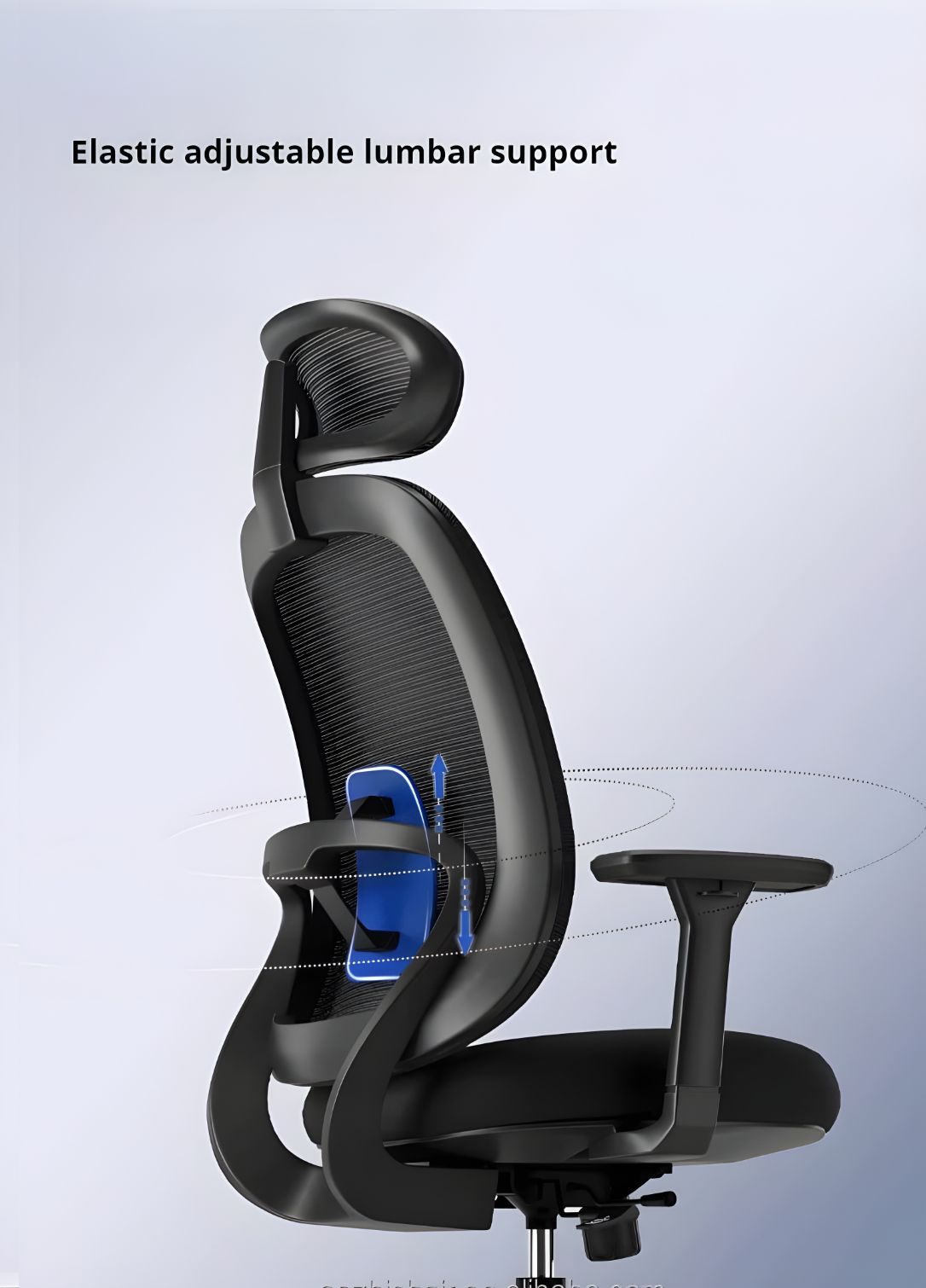 Elegant Laurel Ergonomic Chair with 3D Armrest - Black Colour - Image 3