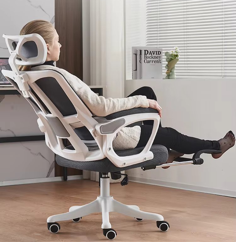 Elegant Laurel Ergonomic Chair - White / Grey - Image 6