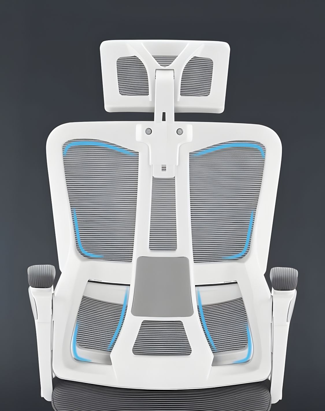 Elegant Laurel Ergonomic Chair - White / Grey - Image 4