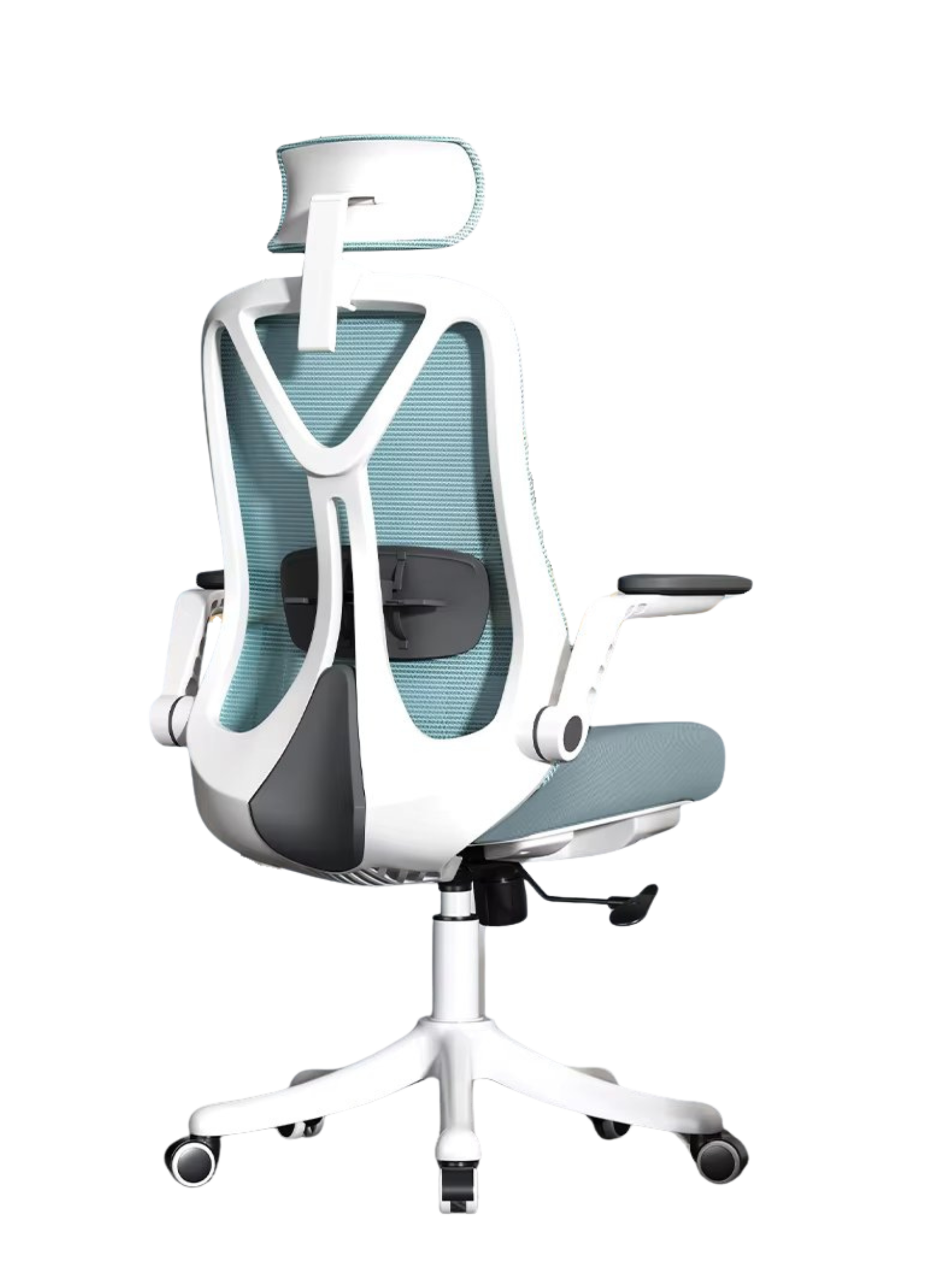 21-11B.png Ergonomic Office Chair White / Blue - Image 1