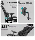 Elegant Laurel Oleander Ergonomic Professional Executive Chair - White/Grey - Image 9