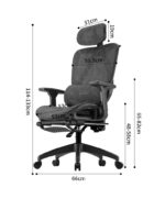 Elegant Laurel Oleander Ergonomic Professional Executive Chair - White/Grey - Image 6