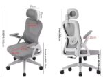 Ergonomic Office Chair - White/Grey - Image 6