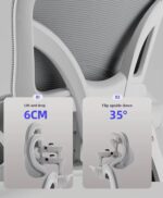 Elegant Laurel Ergonomic Executive Chair - White & Grey - Image 9
