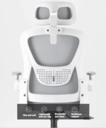 Ergonomic Office Chair - White/Grey - Image 11