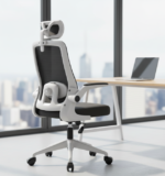 Ergonomic Executive Office chair - White/Black - Image 5