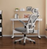 Elegant Laurel Ergonomic Executive Chair - White & Grey - Image 5