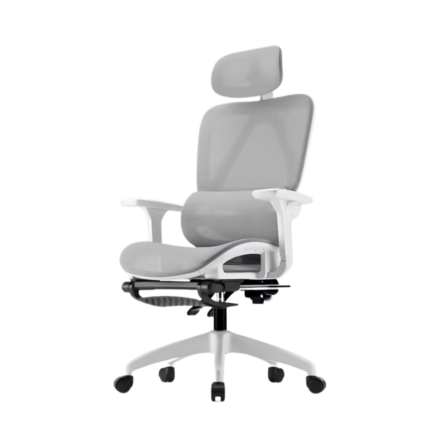 Elegant Laurel Oleander Ergonomic Professional Executive Chair - White/Grey